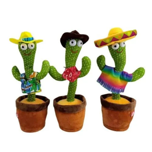 Dancing Cactus Toy Winter Style with Hat and Muffler